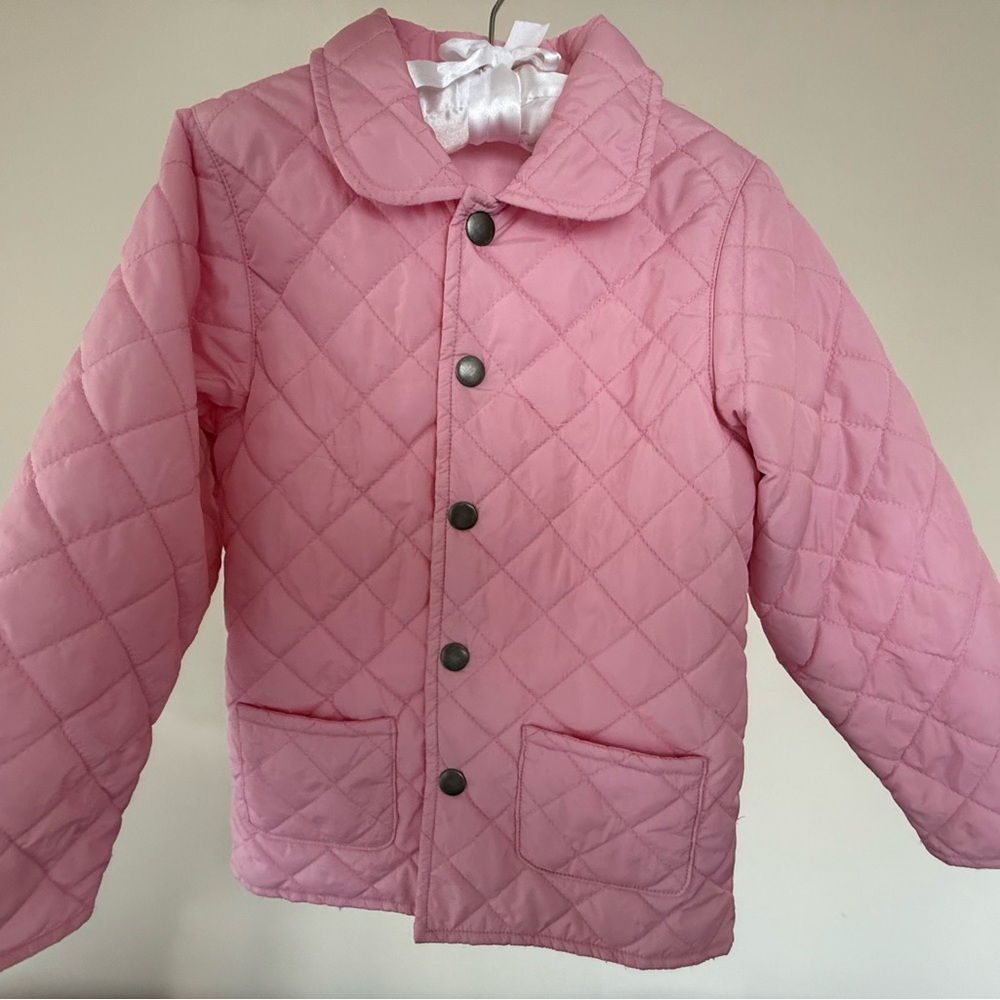 Girls Quilted Pink Jacket - Lightweight Button-Front Coat (Boutique Collection)